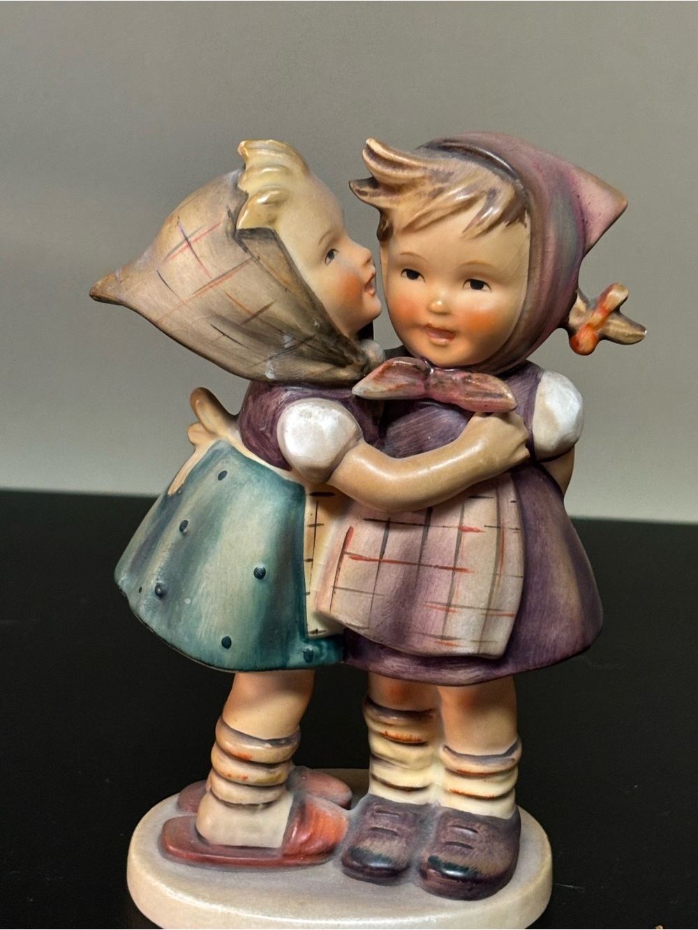 Vintage W Goebel Hummel Telling Her Secret Figurine W Germany 5 Inch 196/0